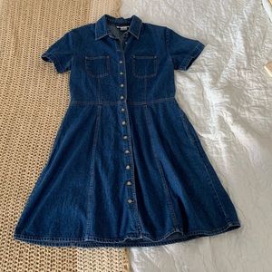 Talbot's Denim Button Down A Line Dress 10